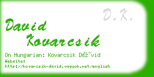 david kovarcsik business card